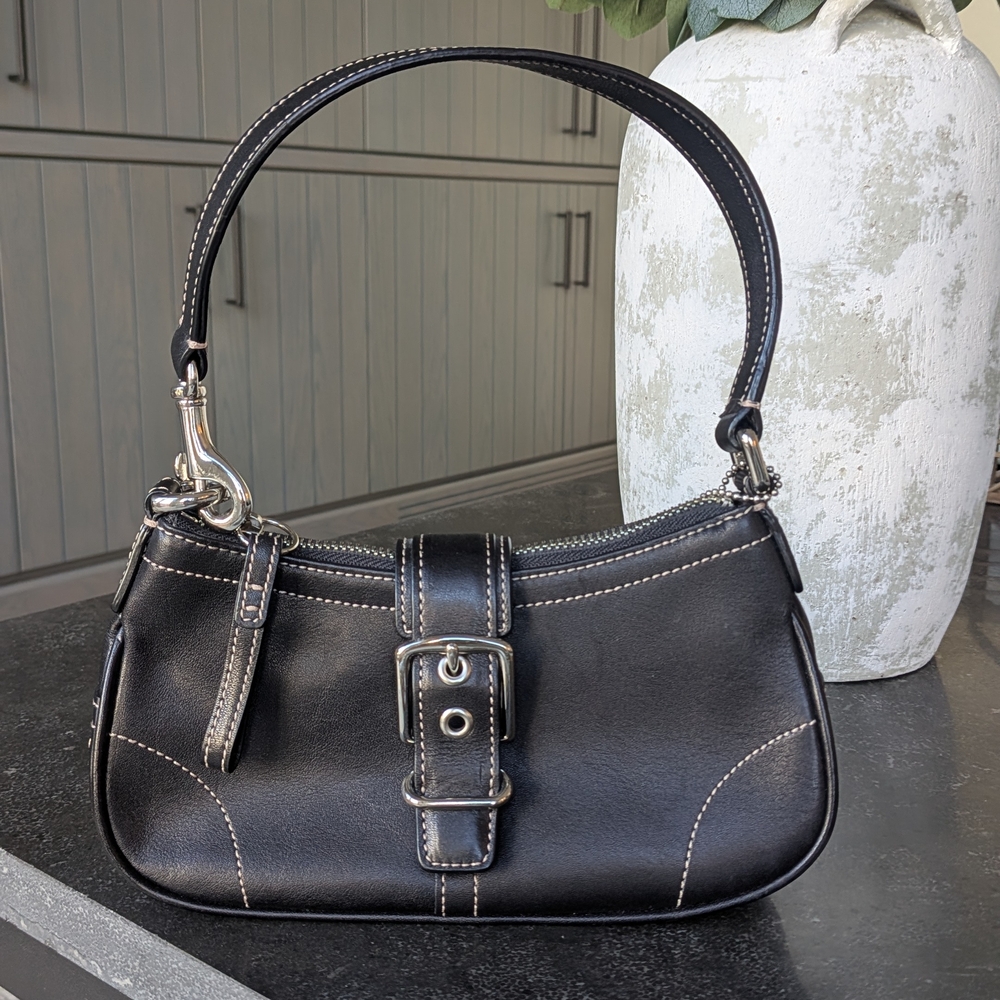 Coach Black Leather Shoulder Bag